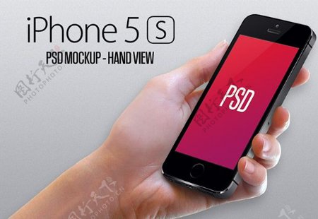 苹果iPhone5S手视图模PSD素材