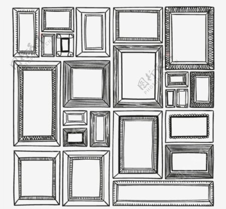 手绘镜框设计矢量素材