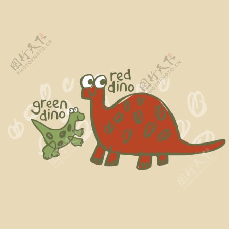 印花矢量图卡通卡通动物恐龙文字免费素材