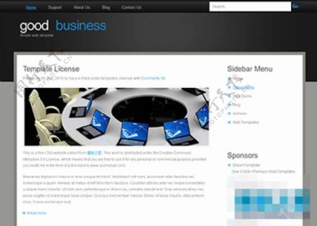 黑色漂亮的企业博客CSS模板