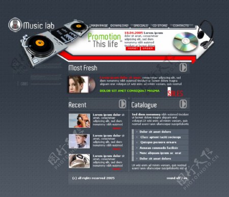 电子芬克音乐网页模板图片