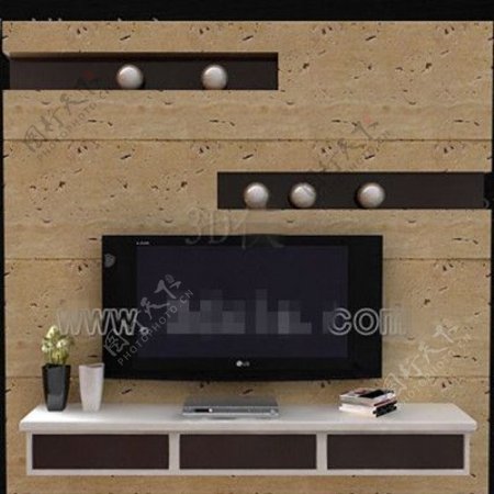 褐色和白色时尚电视墙