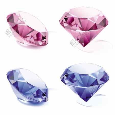 钻石EPS素材粉色和蓝色