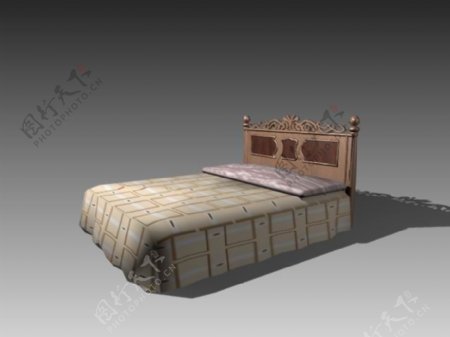 常见的床3d模型家具图片素材87