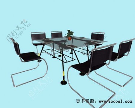 办公家具会议桌3d模型办公家具2