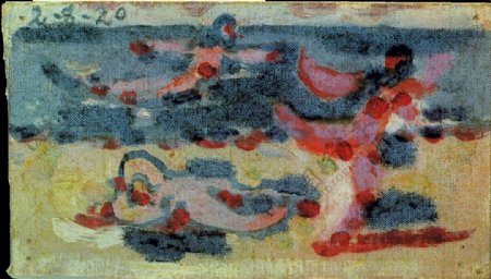 1920Troispersonnagesauborddelamer西班牙画家巴勃罗毕加索抽象油画人物人体油画装饰画
