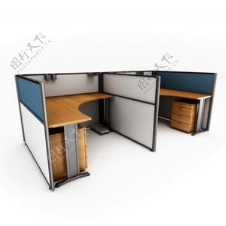 办公家具办公桌3d模型办公桌145