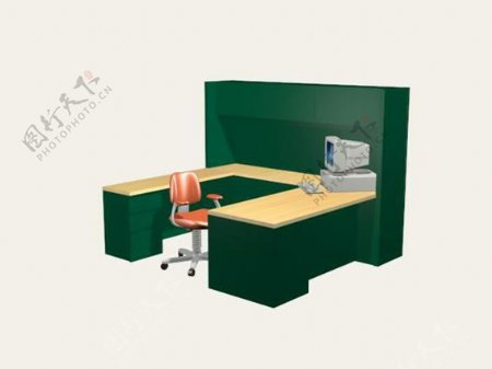 办公家具办公桌3d模型3d模型2