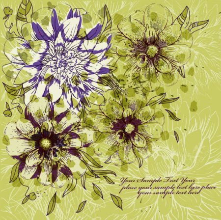 欧式古典花纹花朵底纹图片