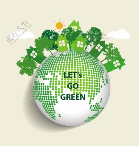 绿色生态地球海报