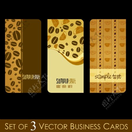 矢量素材咖啡元素卡片设计