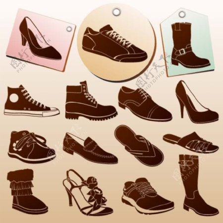15款鞋子设计矢量素材
