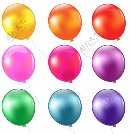 9款彩色气球设计
