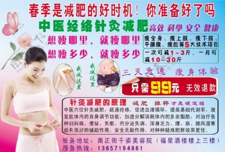 中医经络针灸减肥广告图片