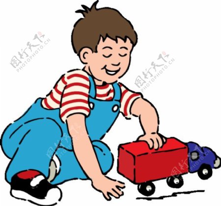 玩具卡车剪贴画玩耍的男孩
