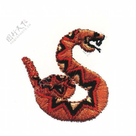 绣花动物蛇蟒蛇色彩免费素材