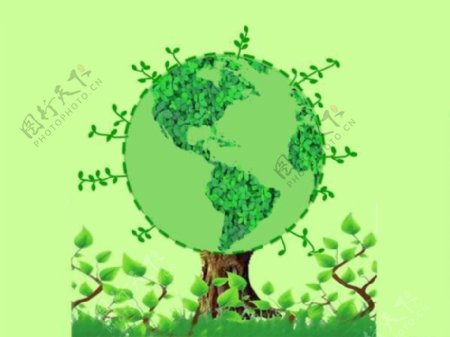 绿色地球环保主题PPT模板