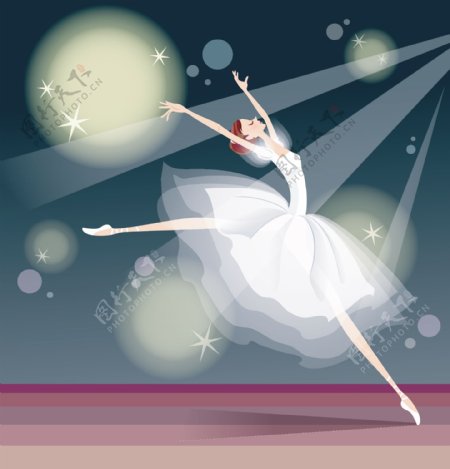 韩国芭蕾女孩矢量图08