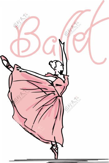 芭蕾舞者矢量插画草图