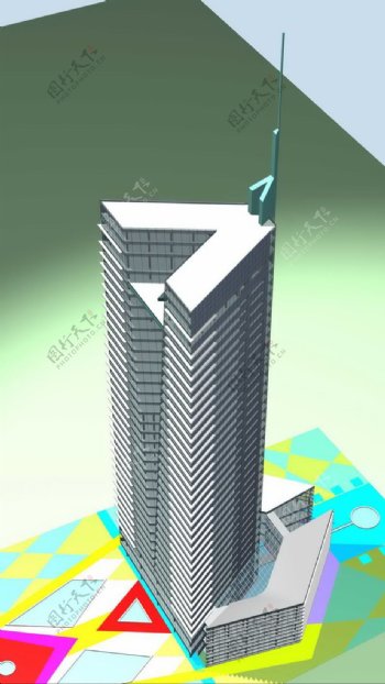 高层建筑商业大楼3D模型