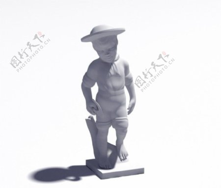 雕塑人物3D模型