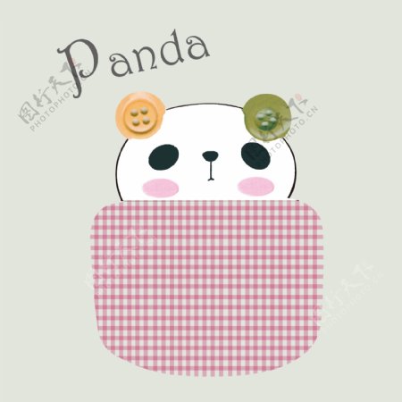 印花矢量图T恤图案图文结合卡通动物熊猫免费素材