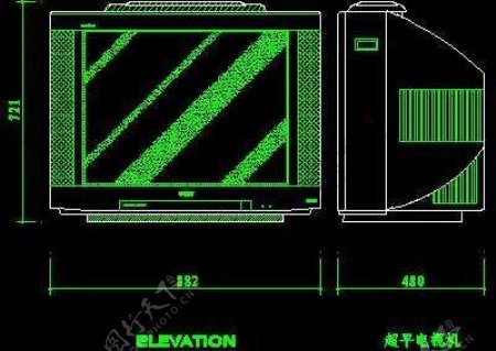 电视机图块视听设备图块影院音响组合图块电脑CAD图块11