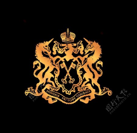 位图徽章标记动物狮子文字免费素材