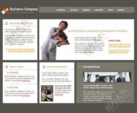 咖啡色公司企业网站模板