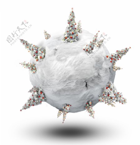圣诞雪球上的圣诞树图片