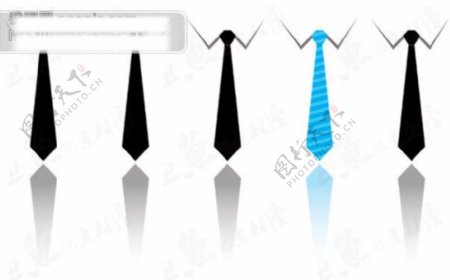 5条男士领带矢量效果图