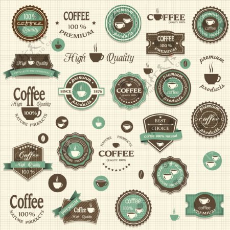 欧式咖啡徽章图片