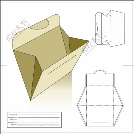 创意折叠文件袋模板含刀模