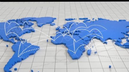 商务世界地图视频