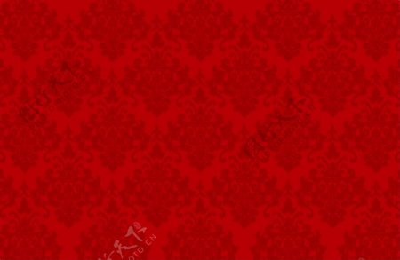 红色欧式花纹背景矢量素材