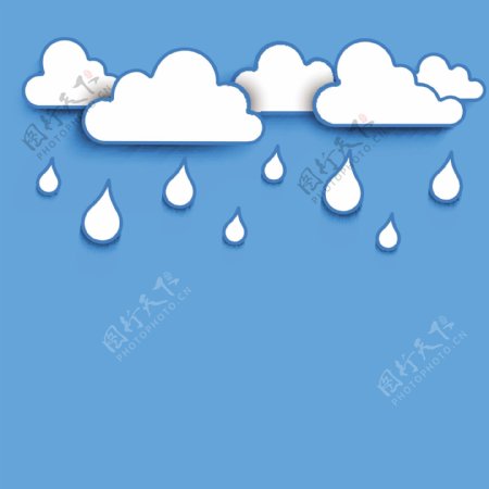 摘要背景与雨季水滴和云