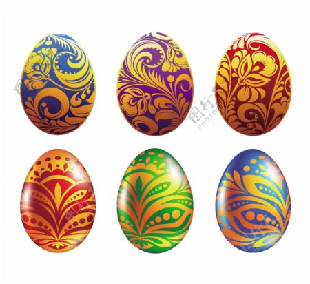 6彩色复活节彩蛋装饰套