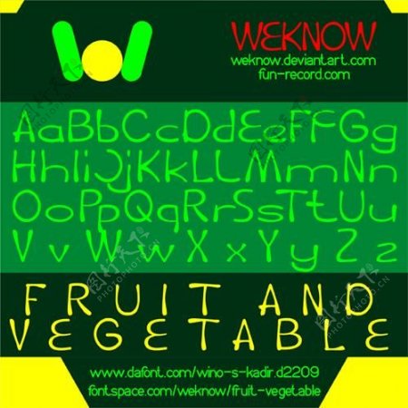 水果蔬菜的字体