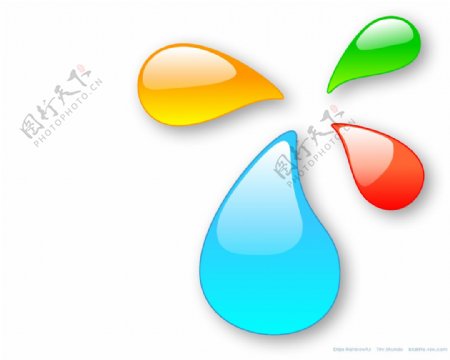 彩色水滴3d素材图片