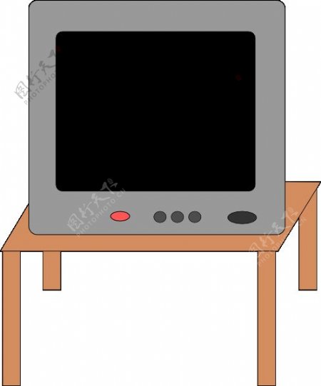 桌子上的剪贴画电视