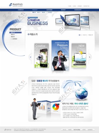 现代化科技企业集团网站PSD模版
