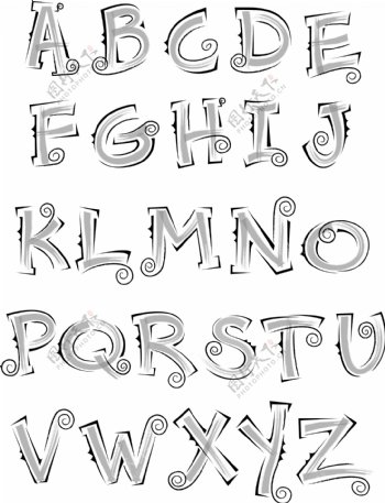 矢量艺术英文字母图片