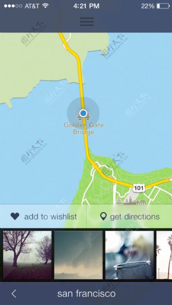iOS7风格的功能首页和地图UI设计