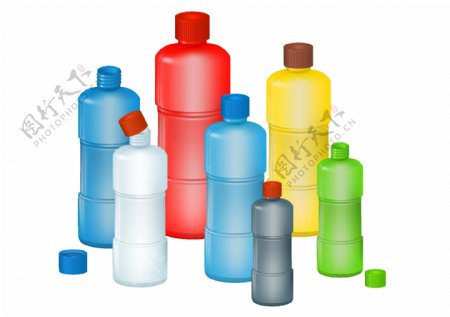 塑料瓶子矢量图