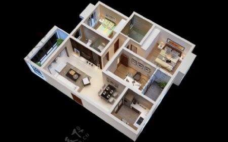 三室一厅模型