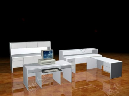 办公家具办公桌3d模型3d素材219