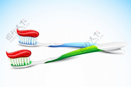 牙刷牙膏设计元素