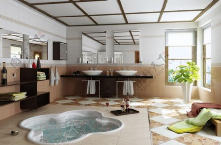 浴室效果图浴室3d模型图片