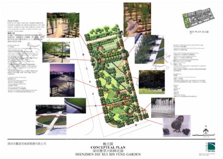 翠州新峰花园设计手绘图片素材