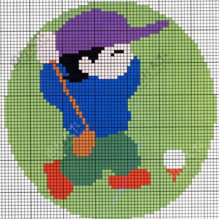 毛衫图案男孩打高尔夫运动元素毛衣免费素材